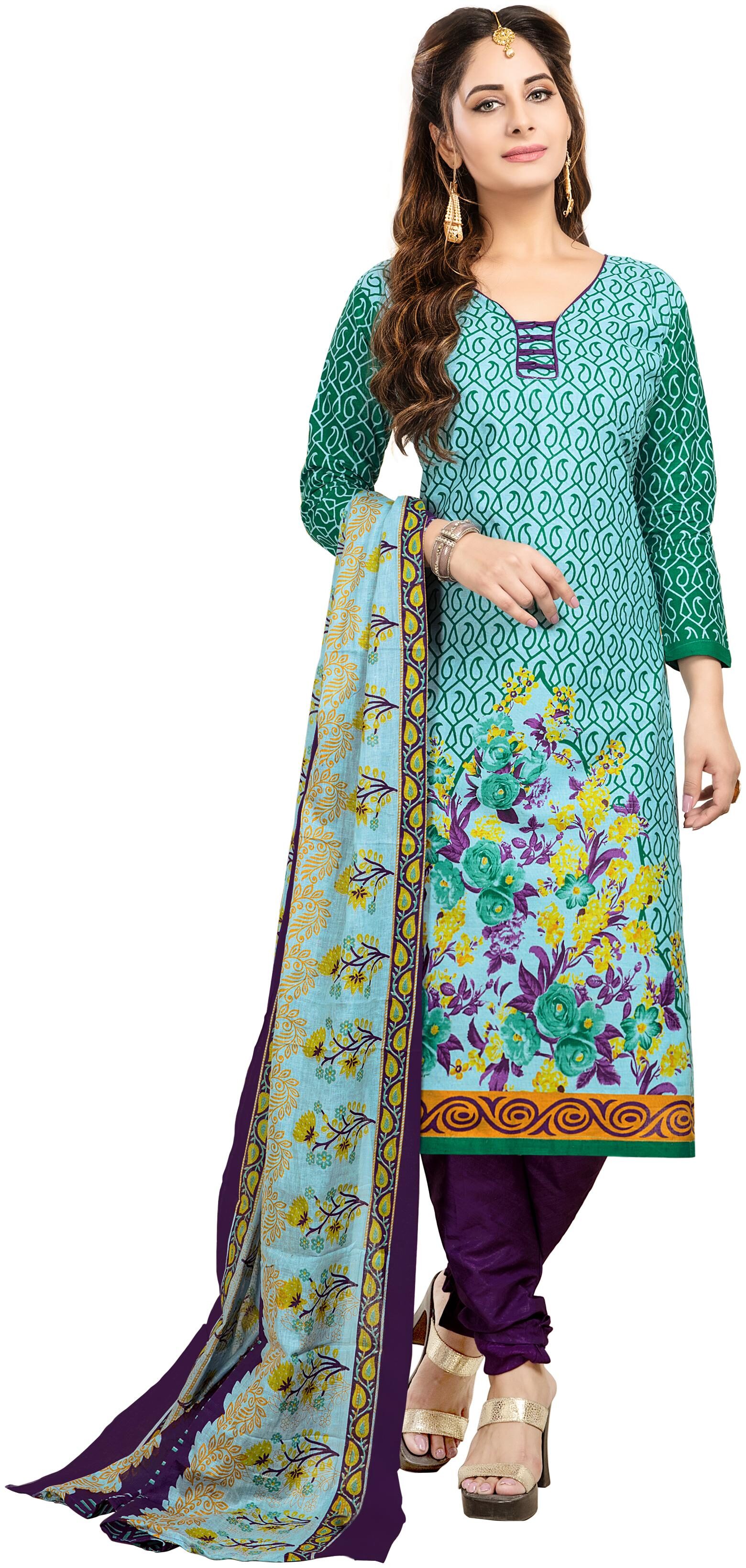 

Drapes Women Multicolor Cotton printed Dress Material (Unstitched)