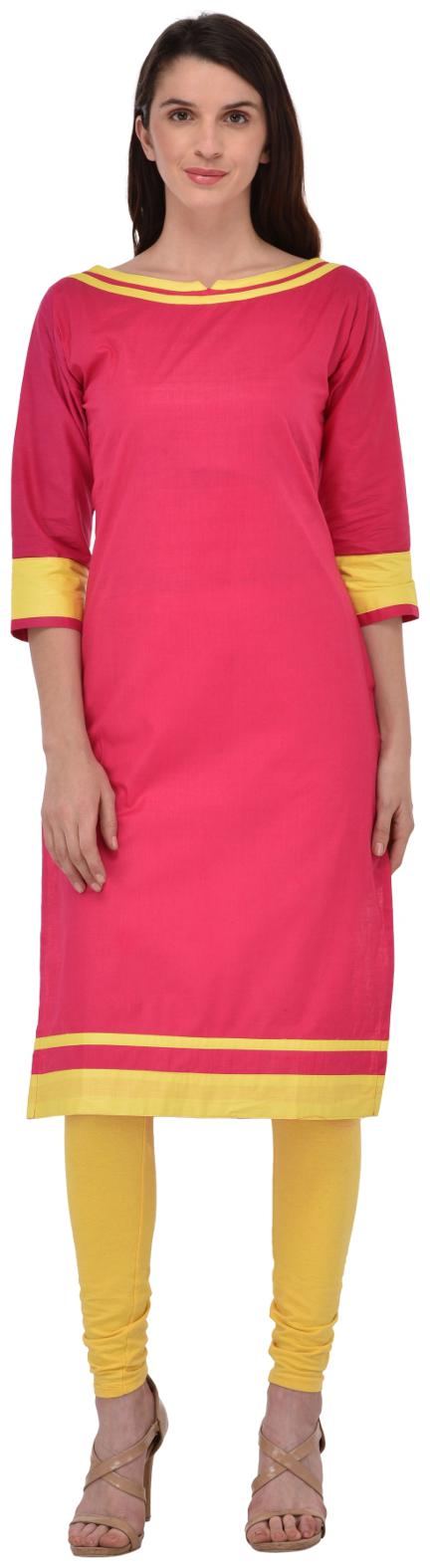 

Drapes Women Pink Solid Regular Kurta