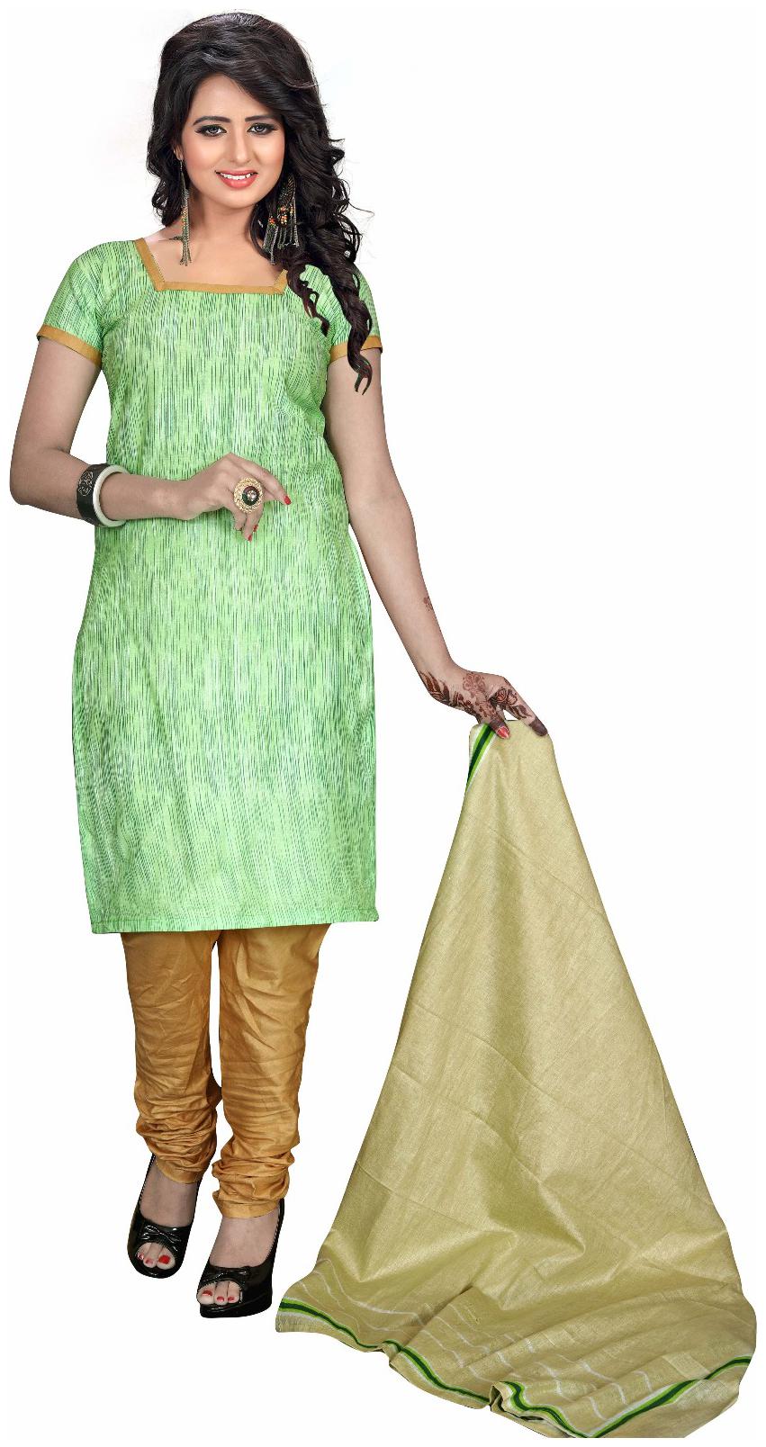 

Drapes Womens Green Cotton printed Dress Material