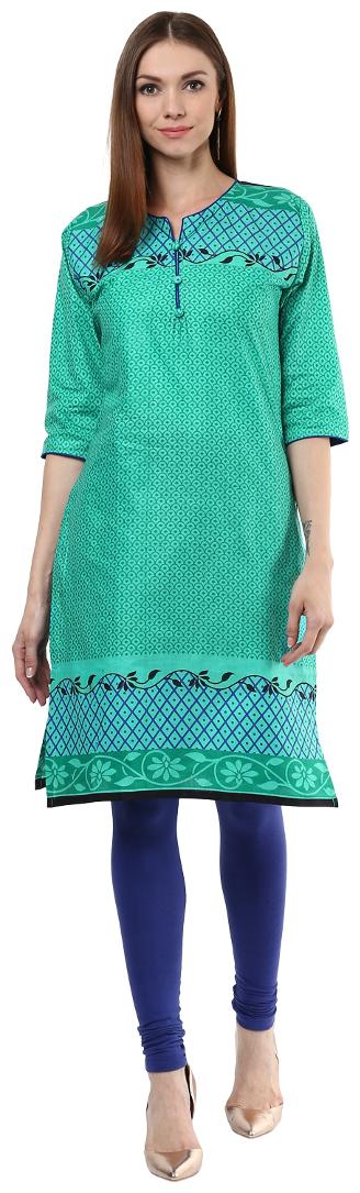 

Drapes Women Green Printed Regular Kurta