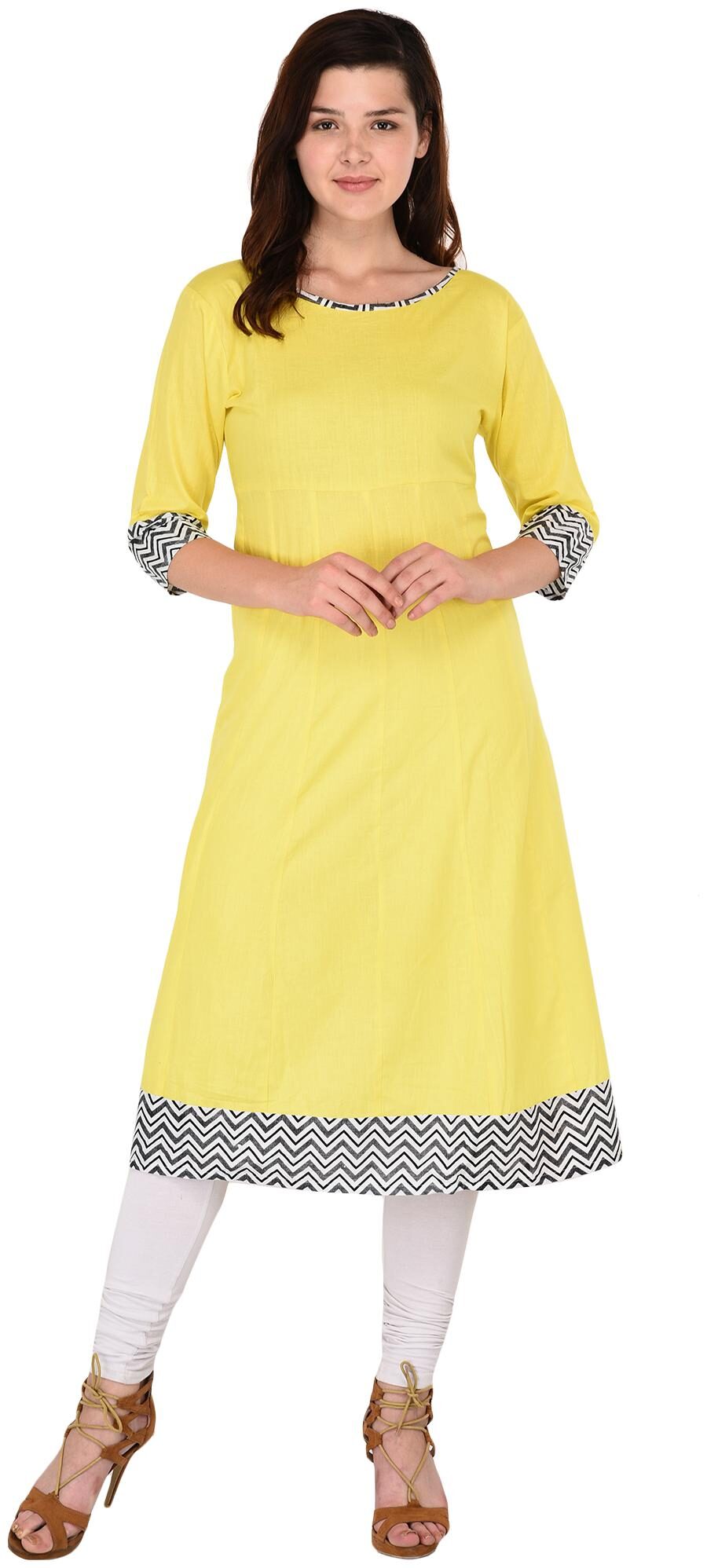 

DRAPES Women Yellow Printed Anarkali Kurta