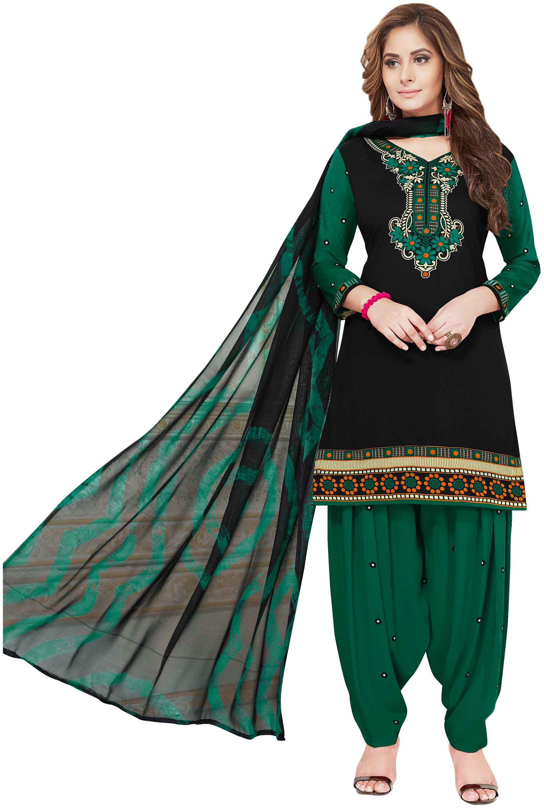 

Drapes Women s Black Crepe printed Dress Material (Unstitched)