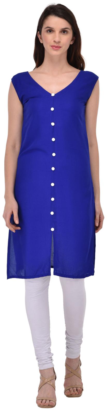 

Drapes Women Blue Solid Regular Kurta
