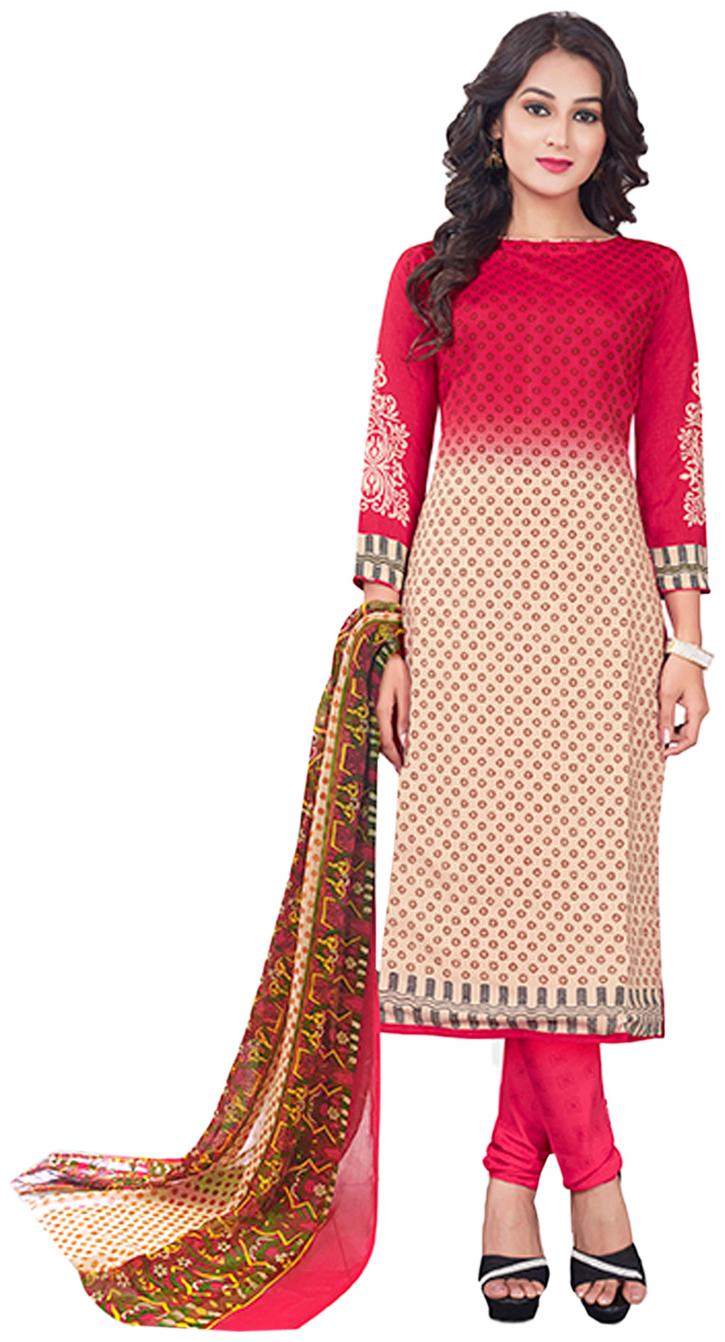 

Drapes Women s Beige Crepe printed Dress Material (Unstitched)