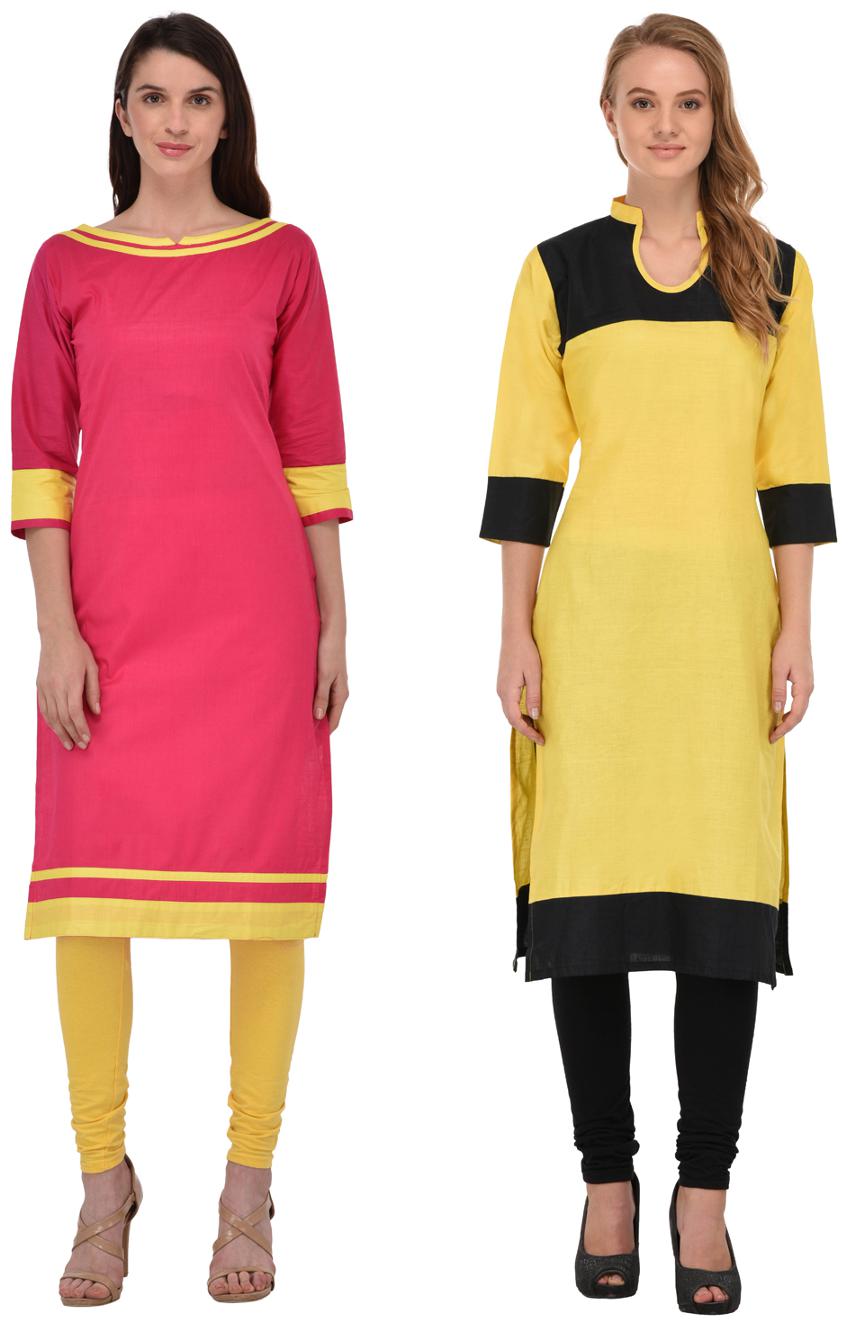 

Drapes Women Pink Printed Straight Kurti