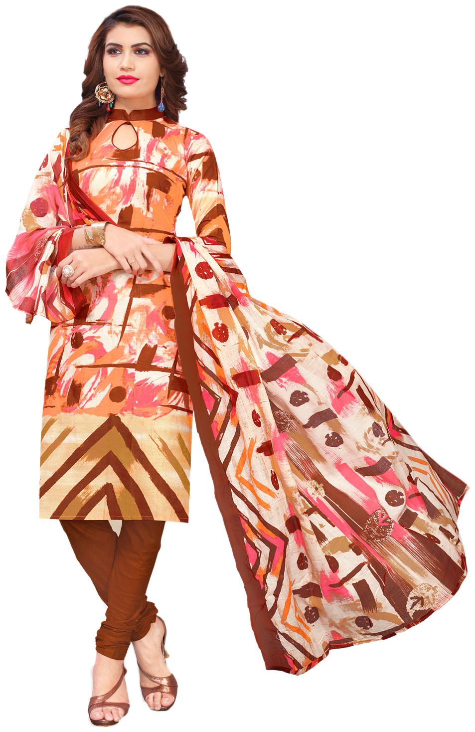 

Drapes Women Multicolor Cotton printed Dress Material (Unstitched)