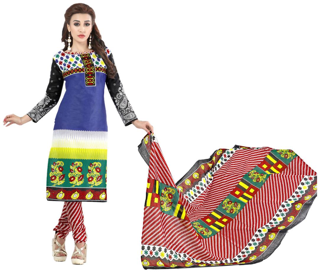 

Drapes Women s Purple Cotton printed Dress Material (Unstitched)