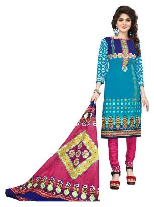 

Drapes Women s Multicolor Cotton printed Dress Material (Unstitched)