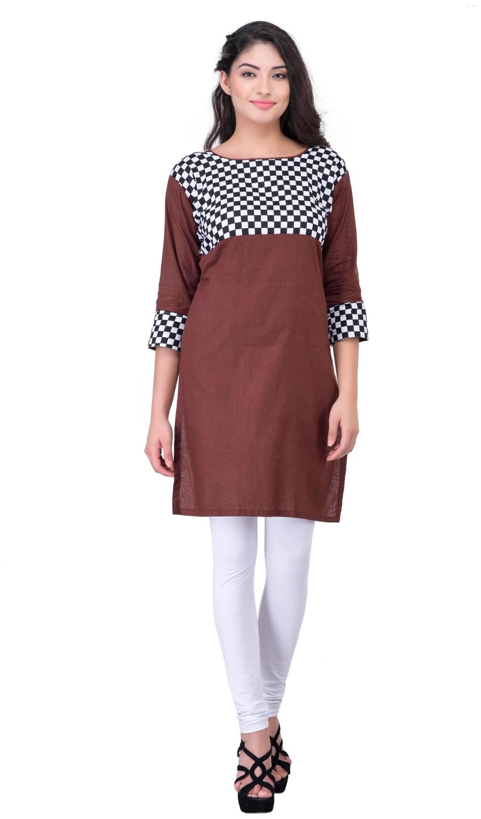 

Drapes Women Brown Printed Straight Kurta