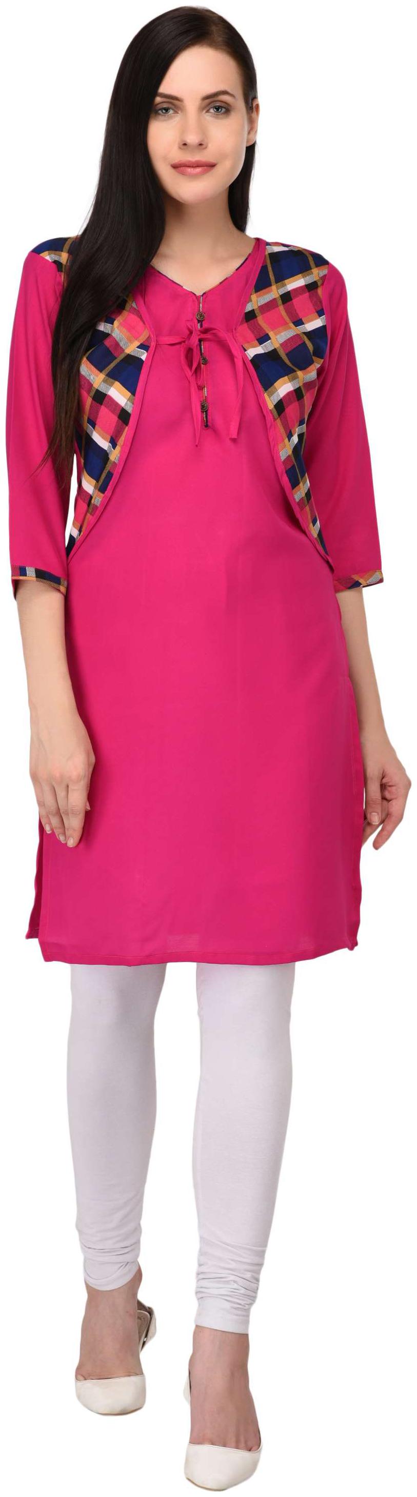 

Drapes Women Pink Printed Layered Kurta