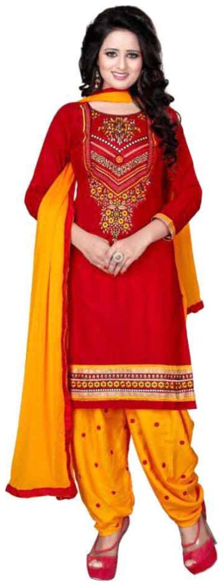 

Drapes Women s Red Crepe printed Dress Material (Unstitched)