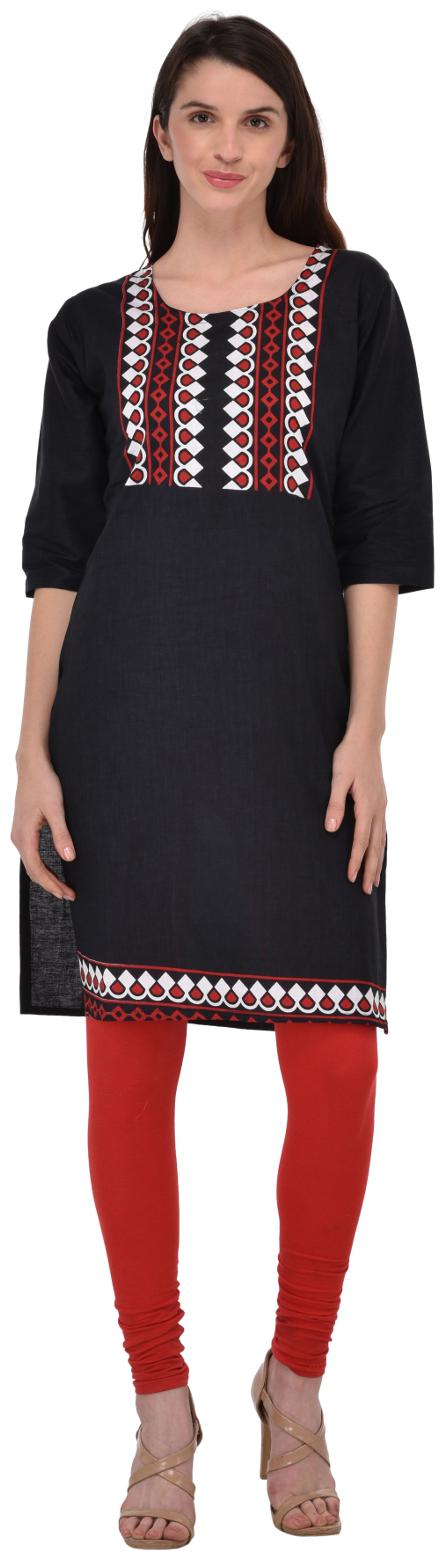 

Drapes Women Black Printed Regular Kurta