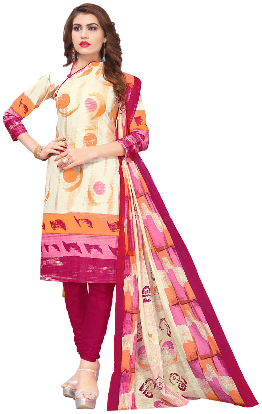 

Drapes Women Multicolor Cotton printed Dress Material (Unstitched)