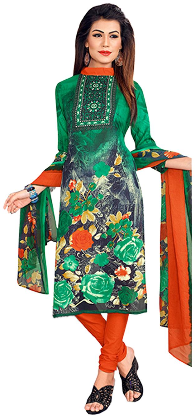 

Drapes Women s Green Crepe printed Dress Material (Unstitched)