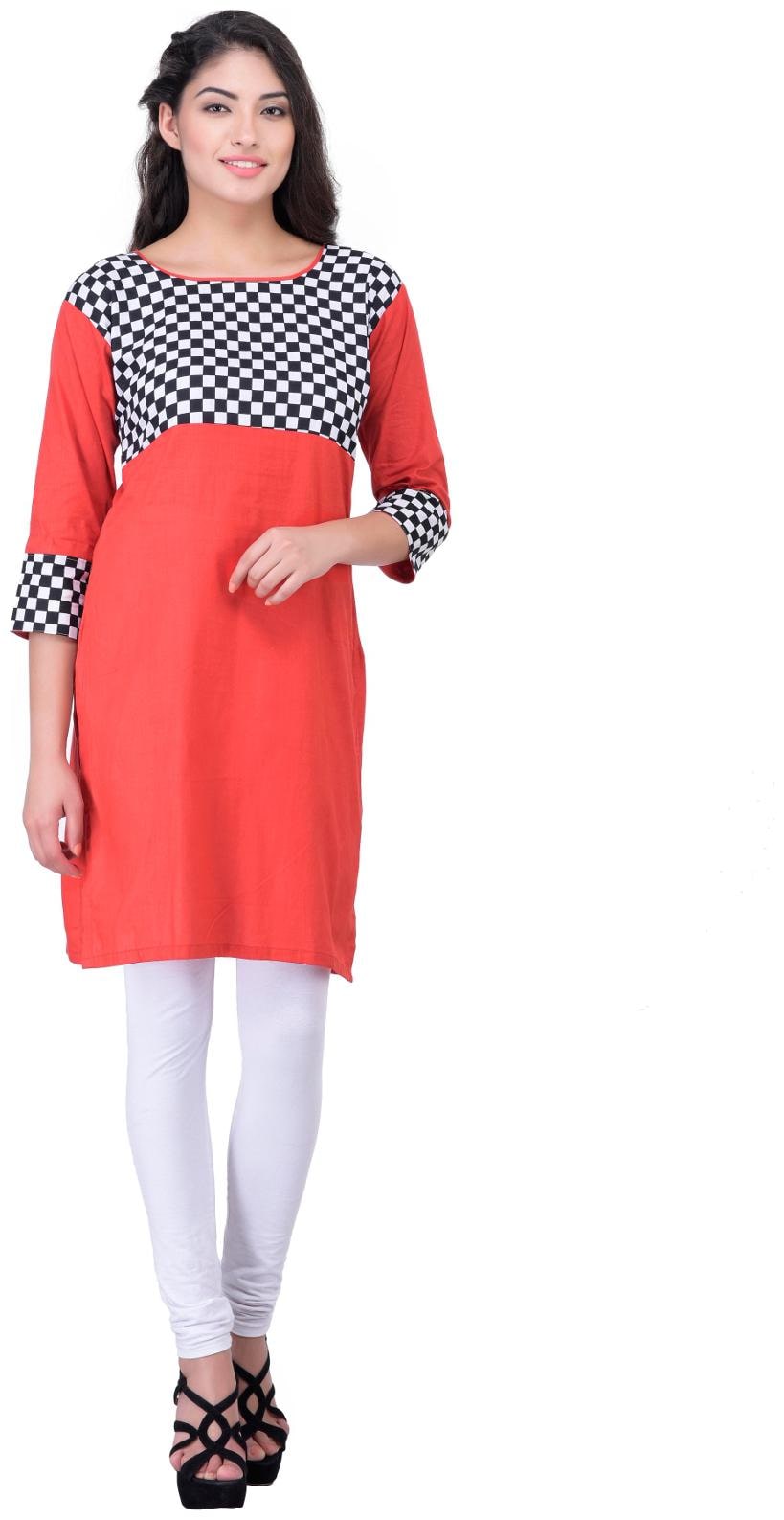 

Drapes Women Red Printed Regular Kurta