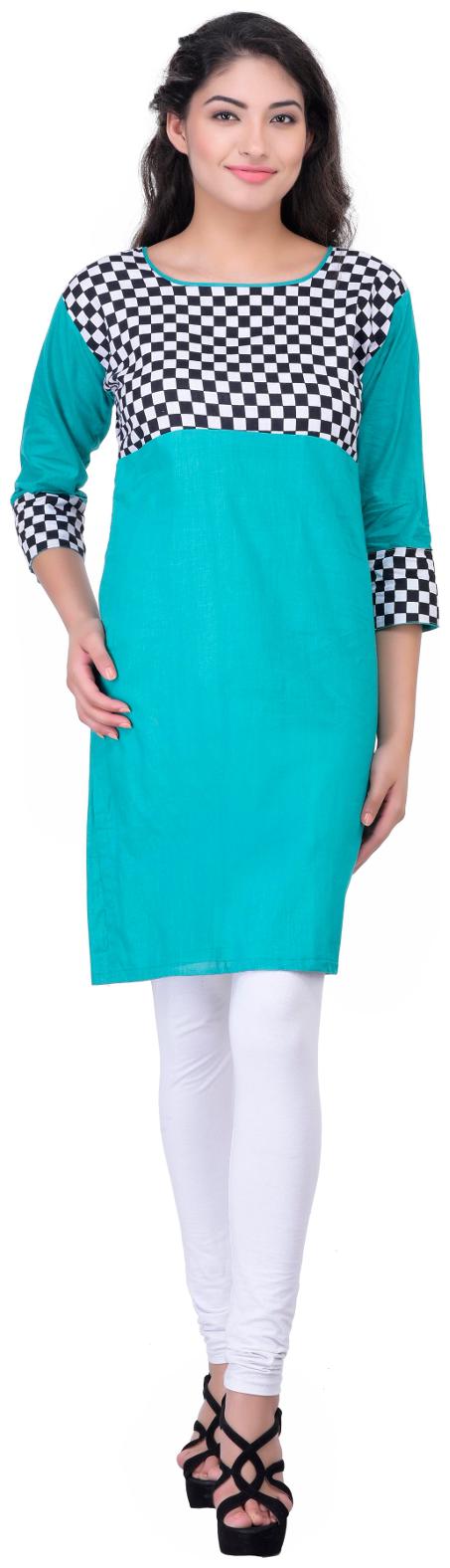 

Drapes Women Green Printed Straight Kurta