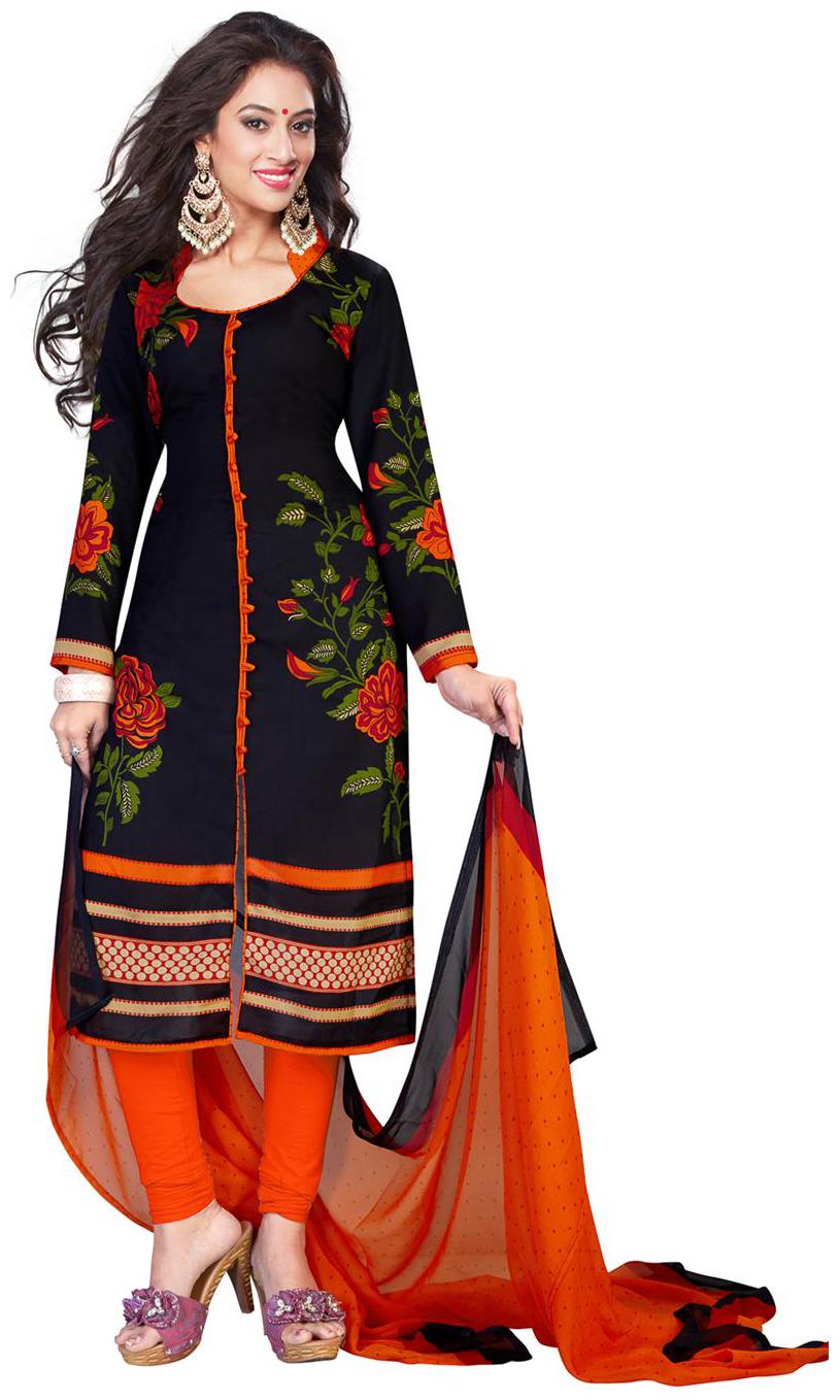 

Drapes Women s Black Crepe printed Dress Material (Unstitched)
