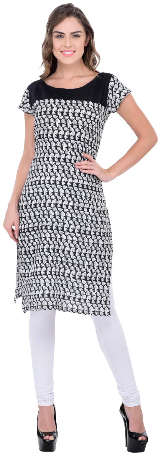 

Drapes Women Grey Printed Straight Kurta