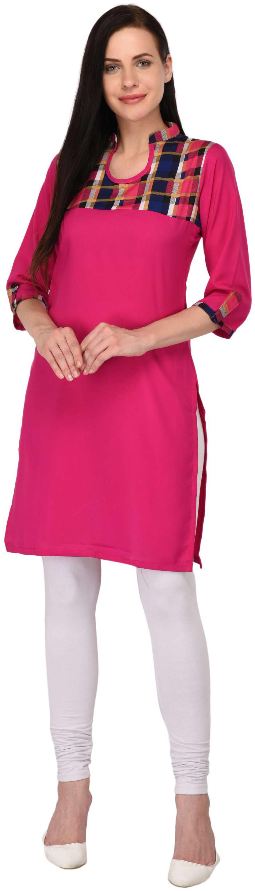 

Drapes Women Pink Printed Straight Kurta