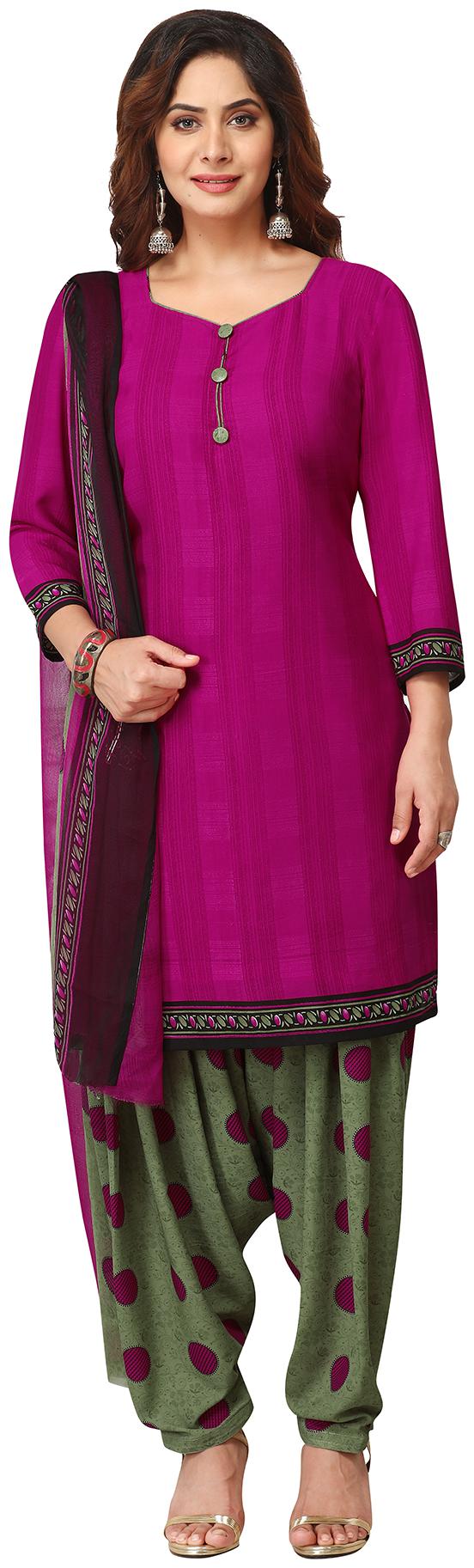 

Drapes Pink Unstitched Kurta with bottom dupatta With dupatta Dress Material