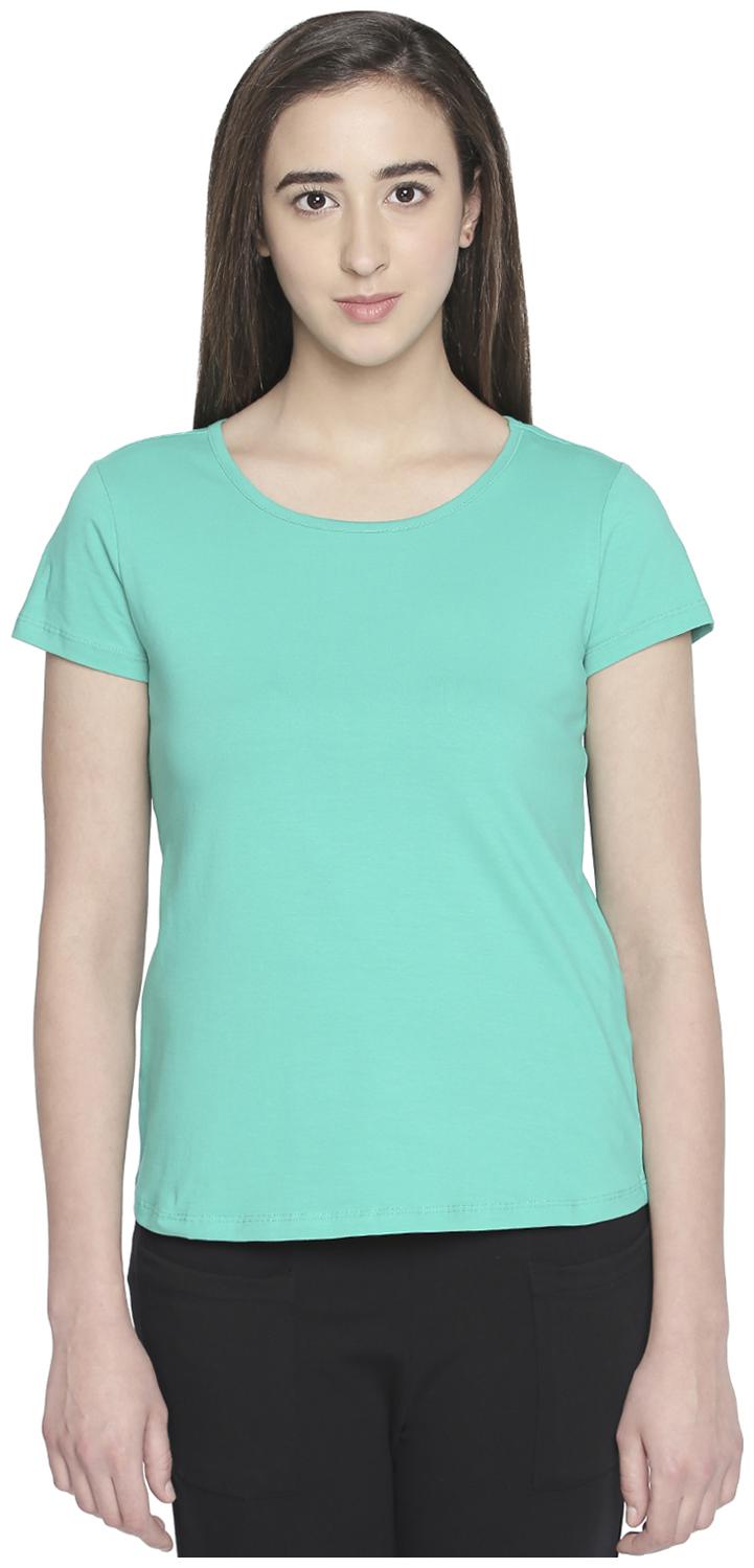 

Dreamz by Pantaloons Women Green Regular fit Round neck Cotton T shirt