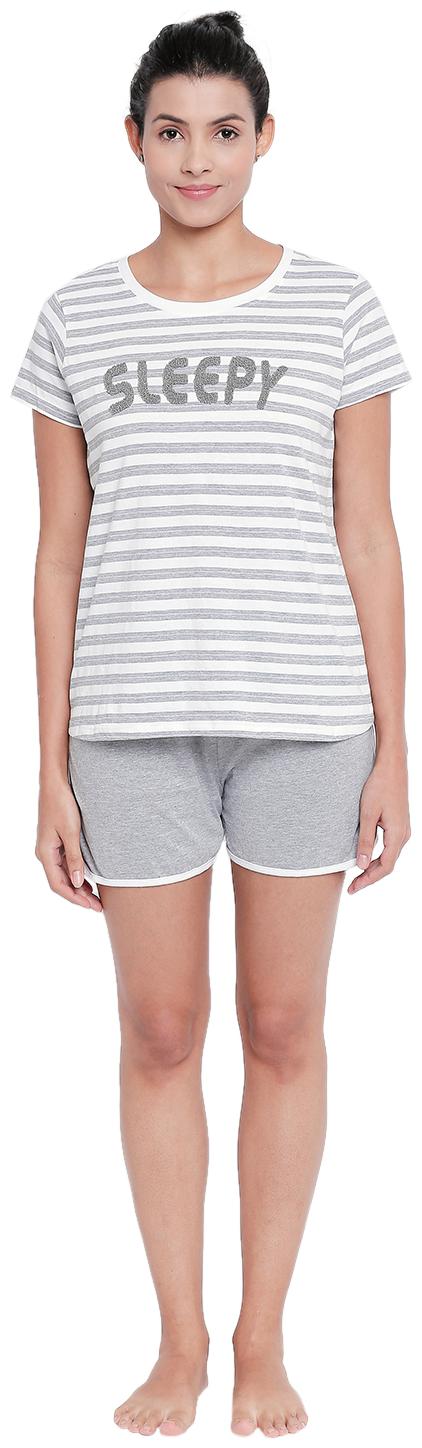 

Dreamz by Pantaloons Women Grey Regular fit Round neck Cotton T shirt