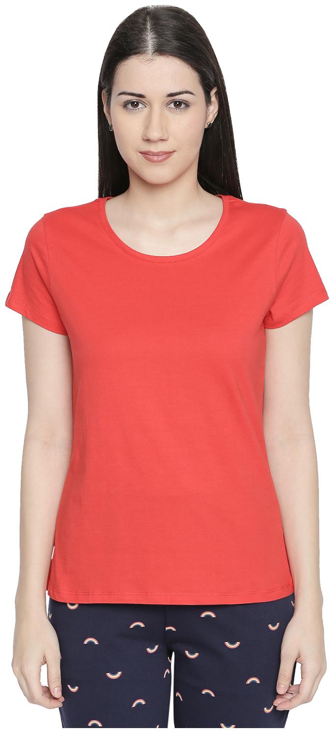 

Dreamz by Pantaloons Women Pink Regular fit Round neck Cotton T shirt