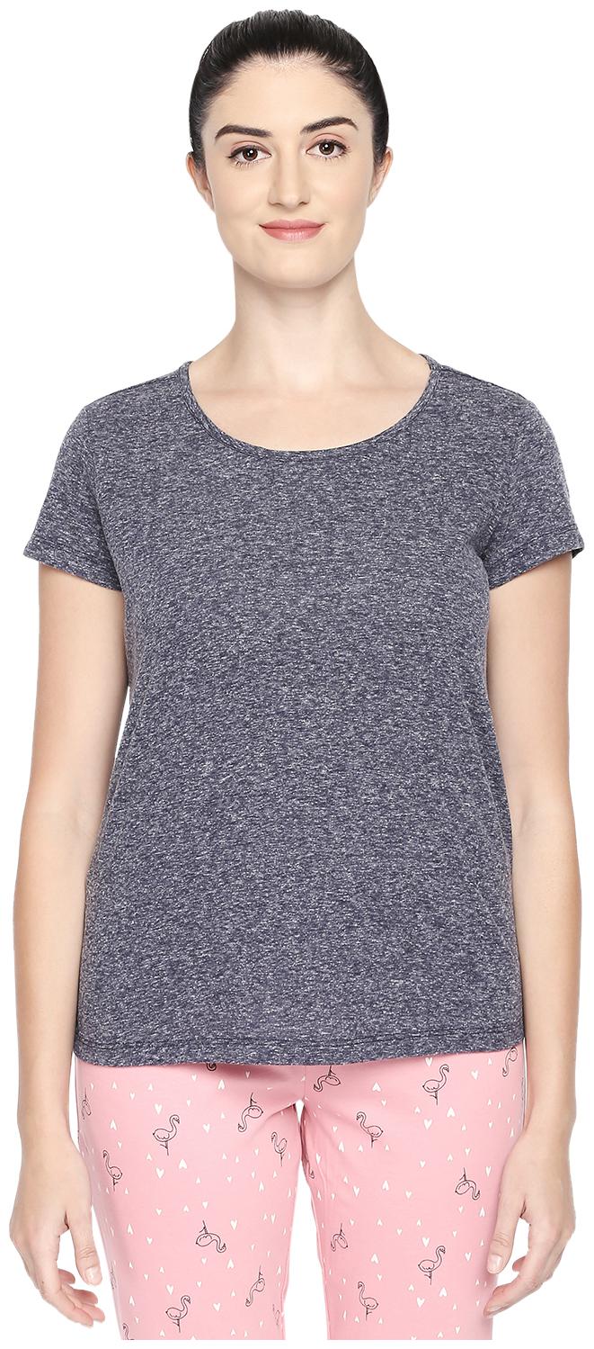 

Dreamz by Pantaloons Women Blue Regular fit Round neck Cotton T shirt
