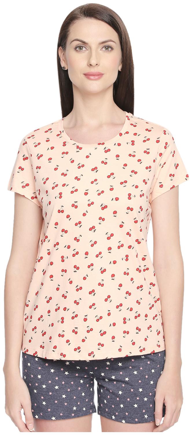 

Dreamz by Pantaloons Women Beige Regular fit Round neck Viscose rayon T shirt