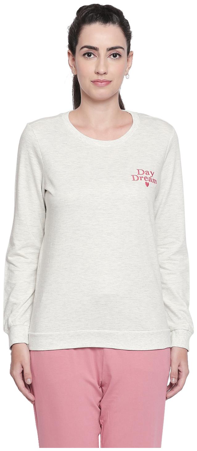 

Dreamz by Pantaloons Women Grey Regular fit Round neck Cotton T shirt