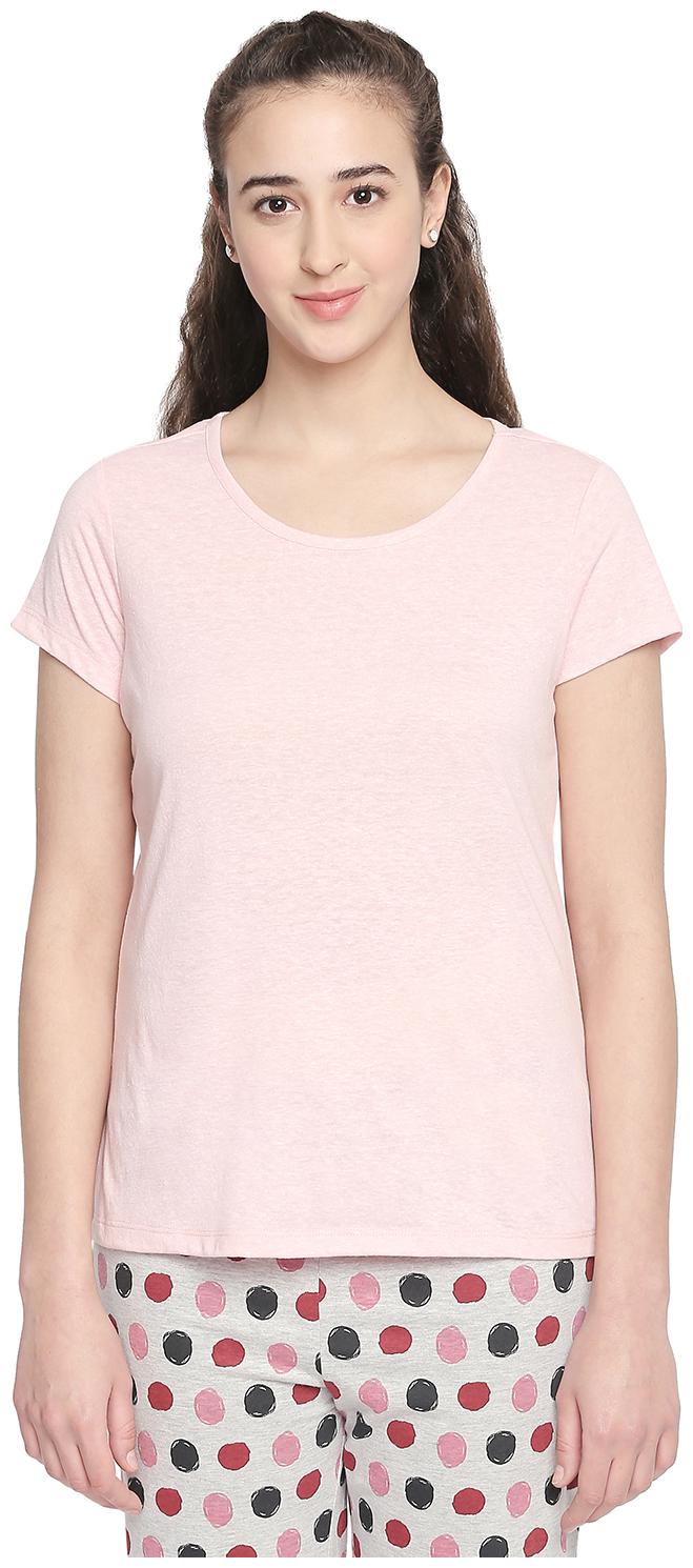 

Dreamz by Pantaloons Women Pink Regular fit Round neck Cotton T shirt