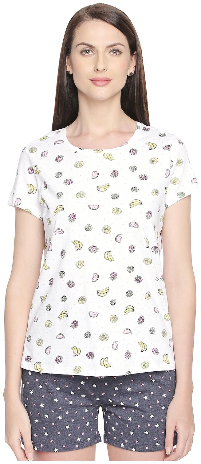 

Dreamz by Pantaloons Women White Regular fit Round neck Viscose rayon T shirt
