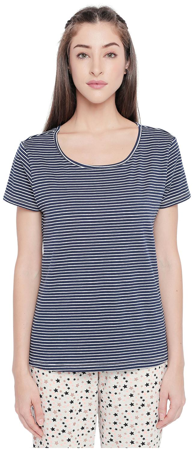 

Dreamz by Pantaloons Women Navy Regular fit Round neck Cotton Tank top