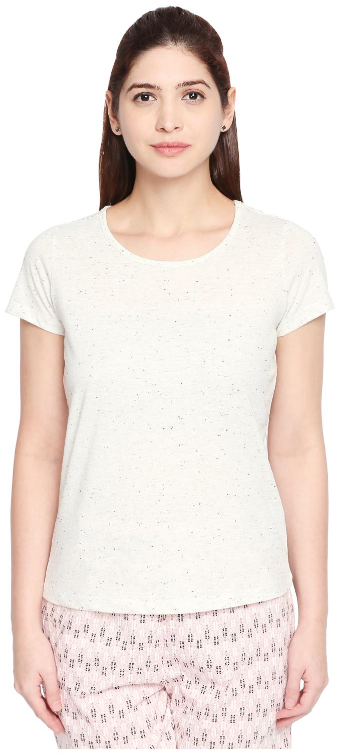 

Dreamz by Pantaloons Women White Regular fit Round neck Cotton T shirt