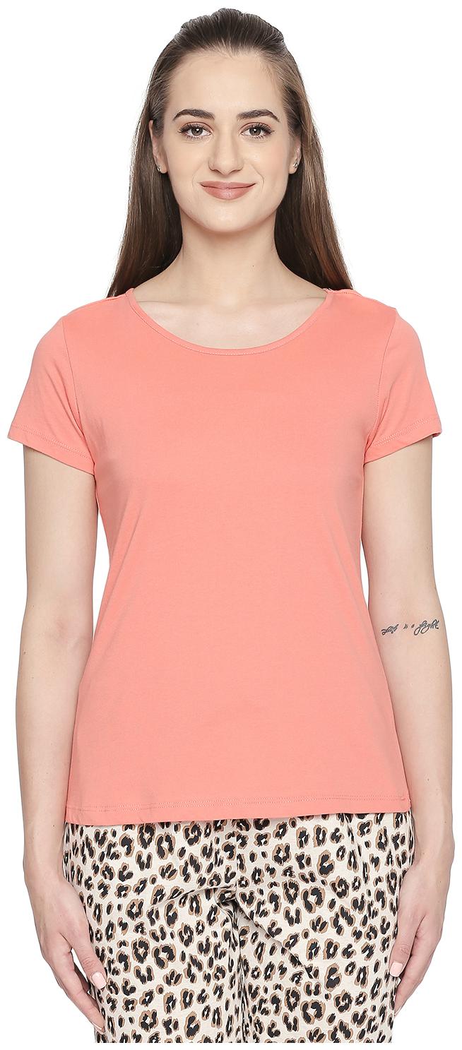 

Dreamz by Pantaloons Women Pink Regular fit Round neck Cotton T shirt