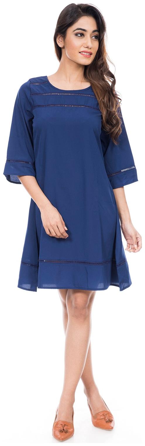 

Amadore Blue Solid Bodycon dress