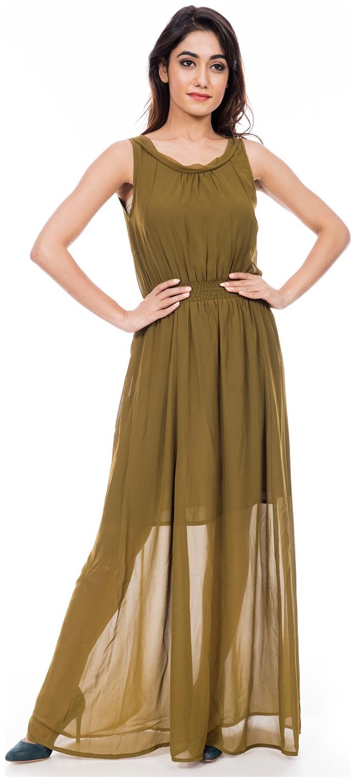 

Amadore Green Solid Bodycon dress