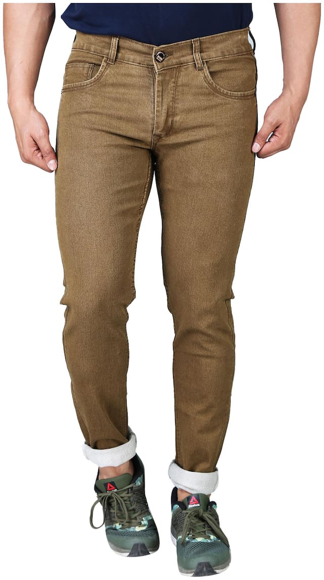 DRRAGON Men Brown Slim Fit Jeans