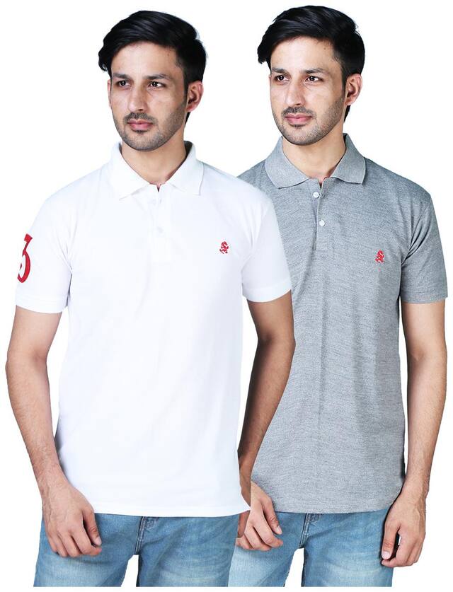 DRRAGON White;Grey Tshirt Cotton