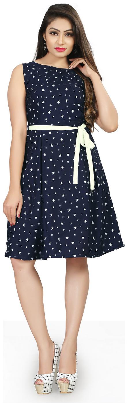 

Dsk Studio Blue Printed Fit flare dress