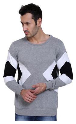 

CROWNKART Men Grey Round neck Sweatshirt