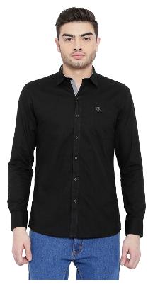 

Duke Men Black Solid Slim Fit Casual Shirt