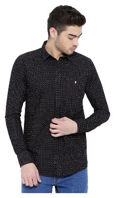 

Duke Men Black Printed Slim Fit Casual Shirt