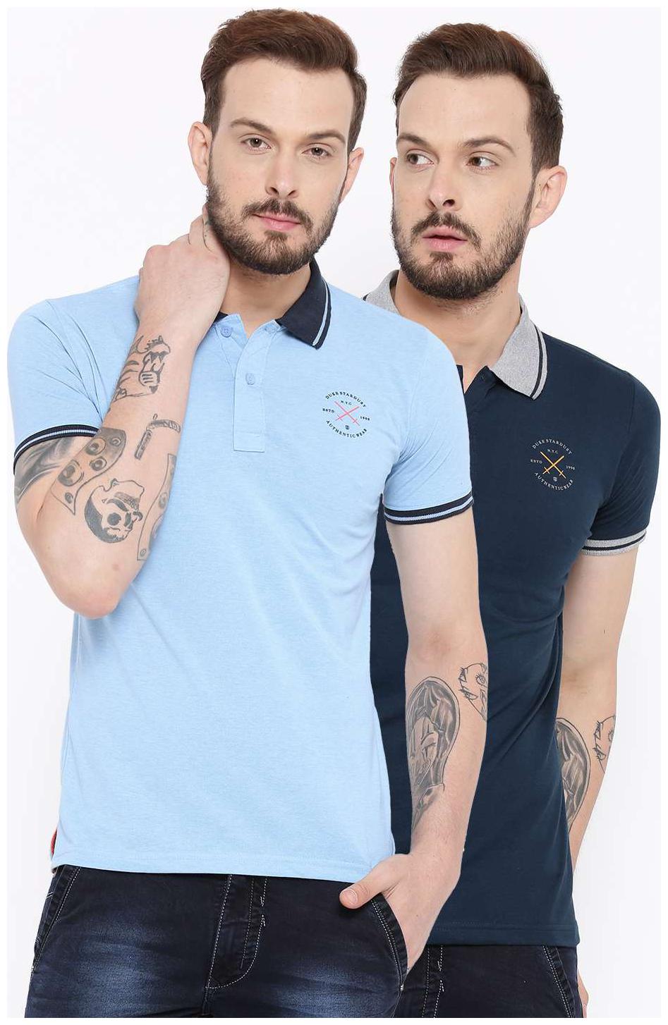 

Duke Men Multi Regular fit Cotton Polo collar T-Shirt - Pack Of 2