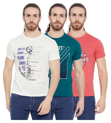 

Duke Men Multi Regular fit Cotton Blend Round neck T-Shirt - Pack Of 3