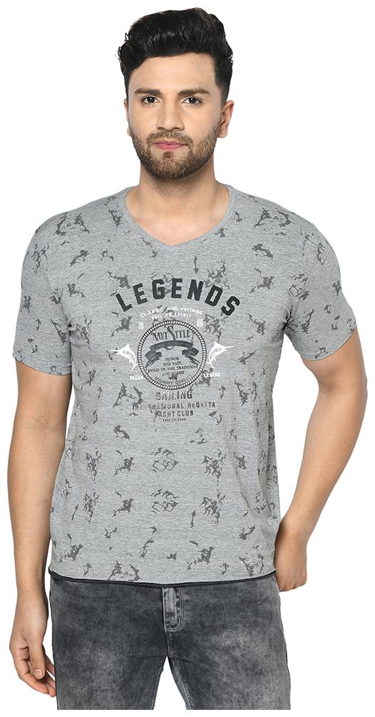 

Duke Men Grey Regular fit Cotton Round neck T-Shirt - Pack Of 1