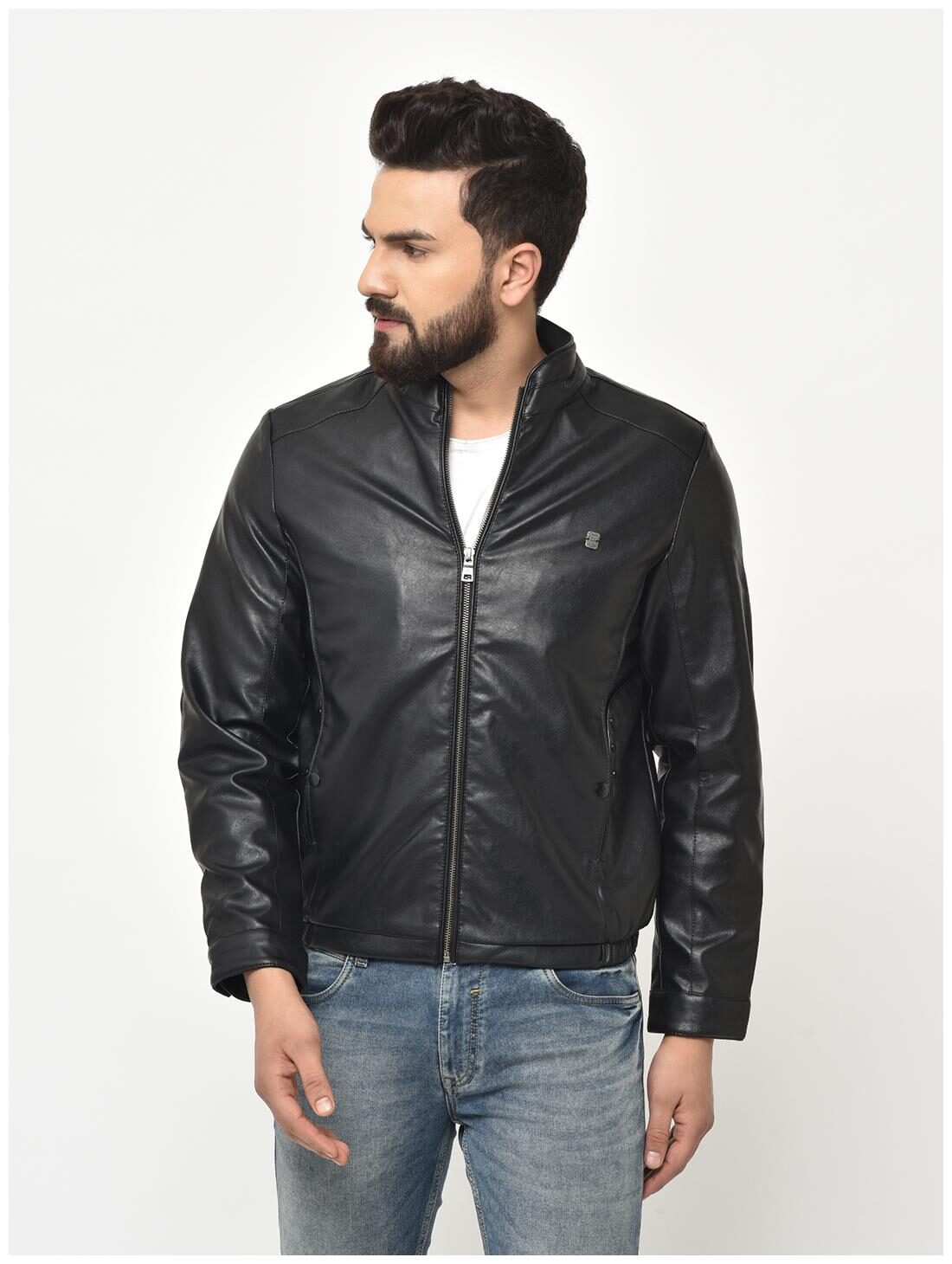 

Duke Men Black Solid Bomber jacket