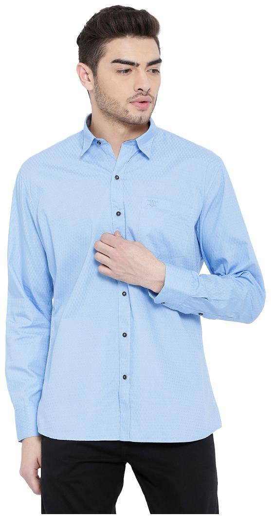 

Duke Men Blue Solid Slim Fit Casual Shirt
