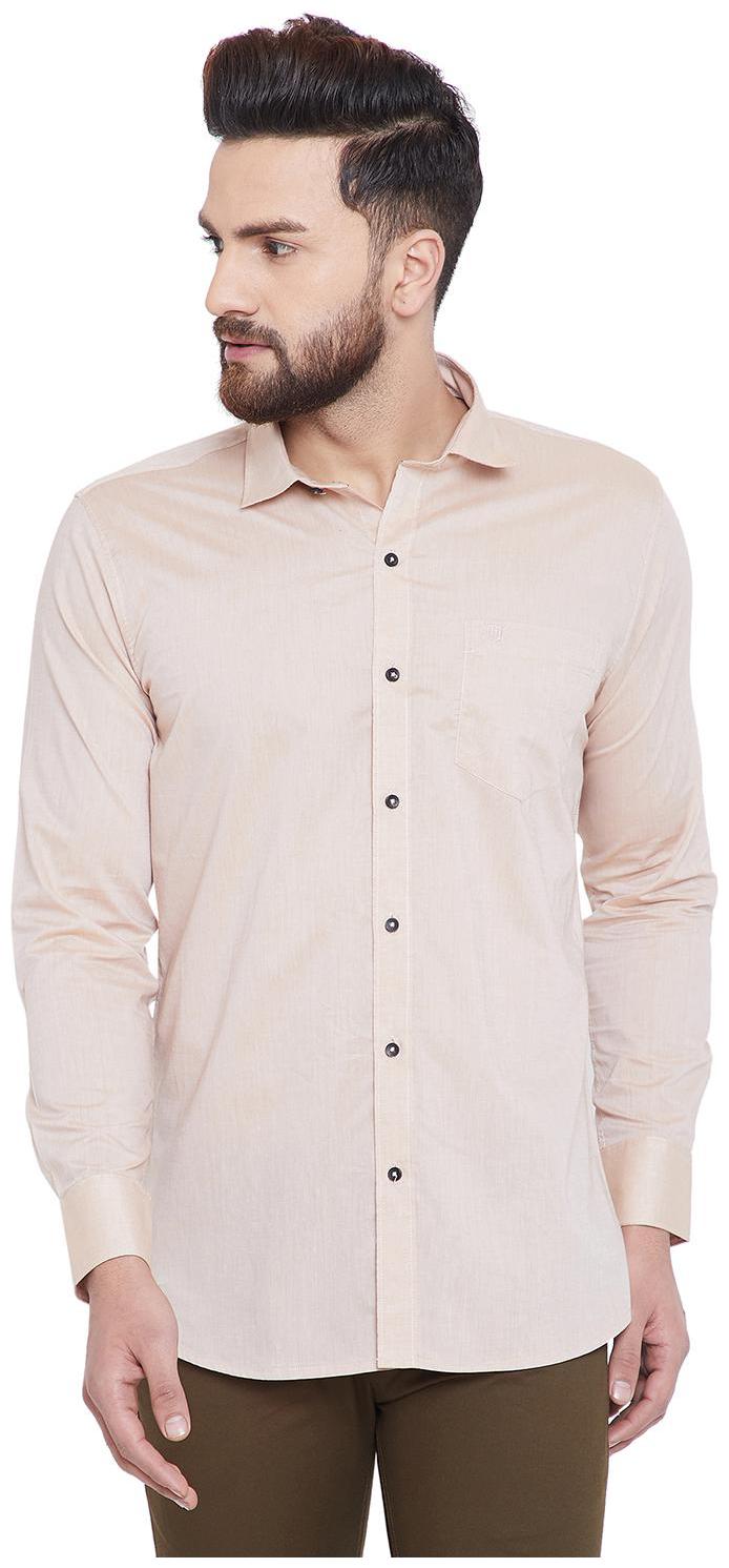 

Duke Men Beige Solid Regular Fit Casual Shirt