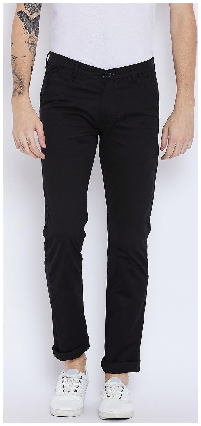 

Duke Men Black Solid Slim fit Regular trousers